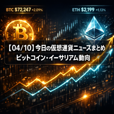 【04/10】今日の仮想通貨ニュースまとめ｜ビットコイン・イーサリアム動向