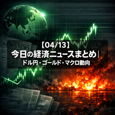 【04/13】今日の経済ニュースまとめ｜ドル円・ゴールド・マクロ動向