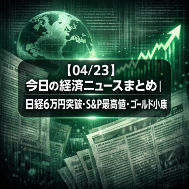 【04/23】今日の経済ニュースまとめ｜日経6万円突破・S&P最高値・ゴールド小康
