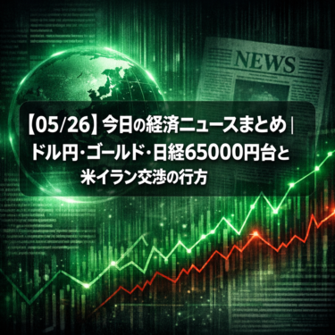 【05/26】今日の経済ニュースまとめ｜ドル円・ゴールド・日経65000円台と米イラン交渉の行方