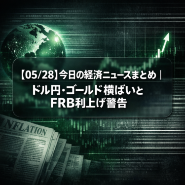 【05/28】今日の経済ニュースまとめ｜ドル円・ゴールド横ばいとFRB利上げ警告