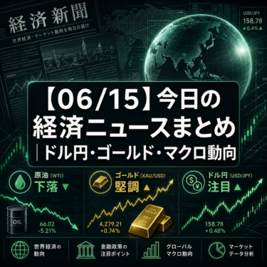 【06/15】今日の経済ニュースまとめ｜ドル円・ゴールド・マクロ動向