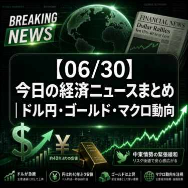 【06/30】今日の経済ニュースまとめ｜ドル円・ゴールド・マクロ動向