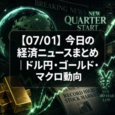 【07/01】今日の経済ニュースまとめ｜ドル円・ゴールド・マクロ動向