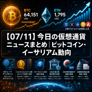 【07/11】今日の仮想通貨ニュースまとめ｜ビットコイン・イーサリアム動向