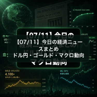【07/11】今日の経済ニュースまとめ｜ドル円・ゴールド・マクロ動向