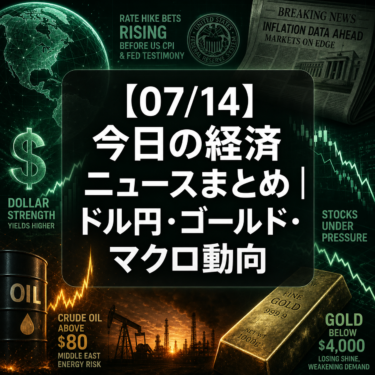 【07/14】今日の経済ニュースまとめ｜ドル円・ゴールド・マクロ動向