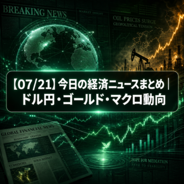 【07/21】今日の経済ニュースまとめ｜ドル円・ゴールド・マクロ動向