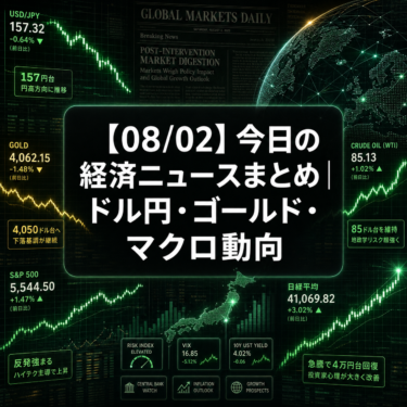 【08/02】今日の経済ニュースまとめ｜ドル円・ゴールド・マクロ動向