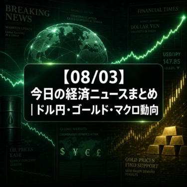 【08/03】今日の経済ニュースまとめ｜ドル円・ゴールド・マクロ動向