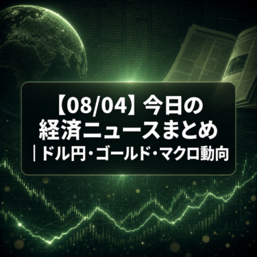 【08/04】今日の経済ニュースまとめ｜ドル円・ゴールド・マクロ動向