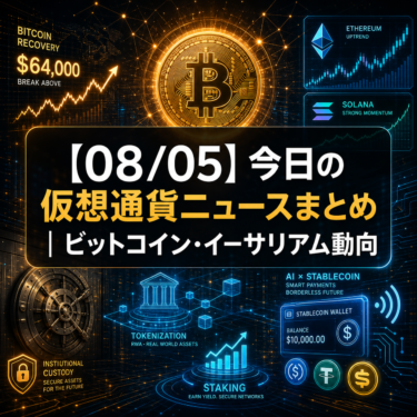 【08/05】今日の仮想通貨ニュースまとめ｜ビットコイン・イーサリアム動向