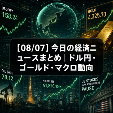 【08/07】今日の経済ニュースまとめ｜ドル円・ゴールド・マクロ動向
