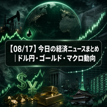 【08/17】今日の経済ニュースまとめ｜ドル円・ゴールド・マクロ動向