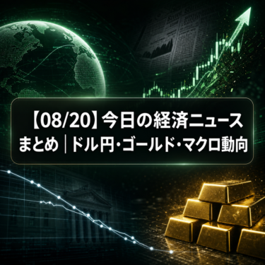 【08/20】今日の経済ニュースまとめ｜ドル円・ゴールド・マクロ動向