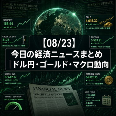 【08/23】今日の経済ニュースまとめ｜ドル円・ゴールド・マクロ動向