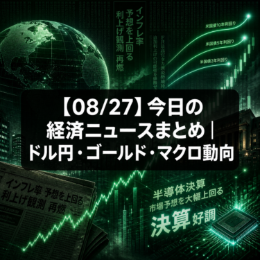 【08/27】今日の経済ニュースまとめ｜ドル円・ゴールド・マクロ動向