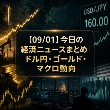 【09/01】今日の経済ニュースまとめ｜ドル円・ゴールド・マクロ動向