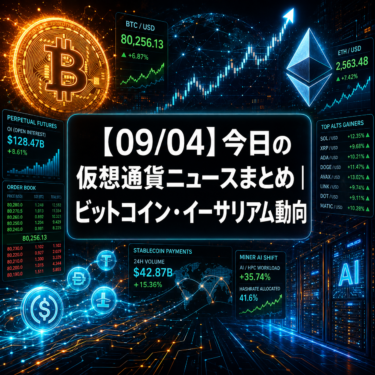 【09/04】今日の仮想通貨ニュースまとめ｜ビットコイン・イーサリアム動向