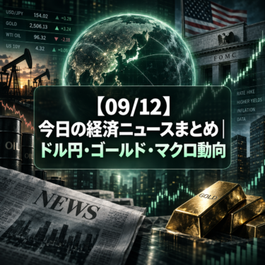 【09/12】今日の経済ニュースまとめ｜ドル円・ゴールド・マクロ動向