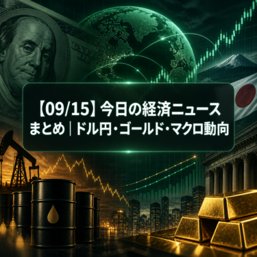 【09/15】今日の経済ニュースまとめ｜ドル円・ゴールド・マクロ動向