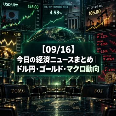 【09/16】今日の経済ニュースまとめ｜ドル円・ゴールド・マクロ動向