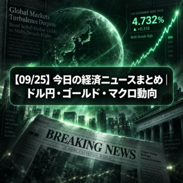 【09/25】今日の経済ニュースまとめ｜ドル円・ゴールド・マクロ動向