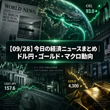 【09/28】今日の経済ニュースまとめ｜ドル円・ゴールド・マクロ動向
