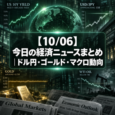【10/06】今日の経済ニュースまとめ｜ドル円・ゴールド・マクロ動向