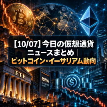 【10/07】今日の仮想通貨ニュースまとめ｜ビットコイン・イーサリアム動向