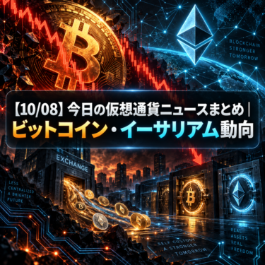【10/08】今日の仮想通貨ニュースまとめ｜ビットコイン・イーサリアム動向