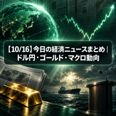 【10/16】今日の経済ニュースまとめ｜ドル円・ゴールド・マクロ動向