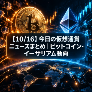 【10/16】今日の仮想通貨ニュースまとめ｜ビットコイン・イーサリアム動向