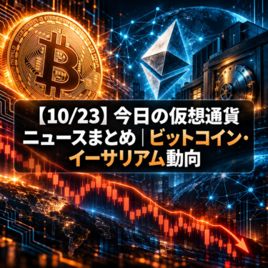 【10/23】今日の仮想通貨ニュースまとめ｜ビットコイン・イーサリアム動向