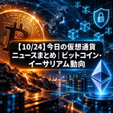 【10/24】今日の仮想通貨ニュースまとめ｜ビットコイン・イーサリアム動向